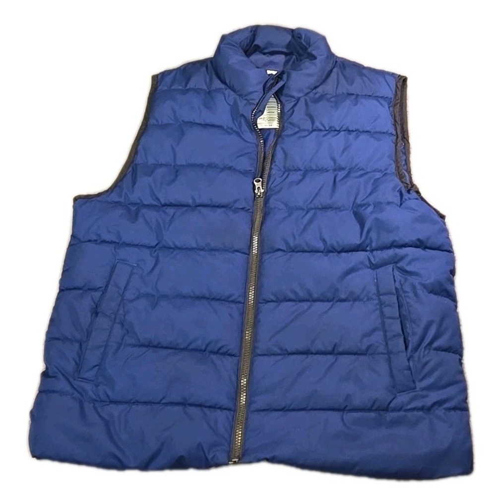 GAP Puffer Vest Men's Medium M Navy Blue Full‎ Zip ColdControl Lined Collar